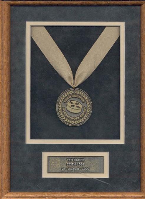 Cisco CCIE Medal certificate or award photograph